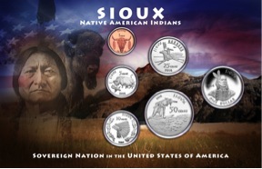 Sioux first issue 6 coin set blister pack Native American Mint